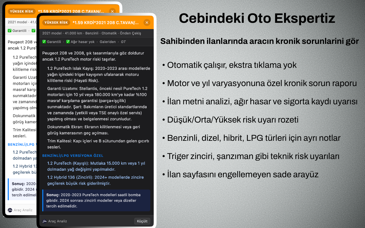 Cebindeki oto ekspertiz: eklentinin temel özelliklerine genel bakış